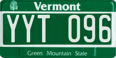 VT license plate YYT096