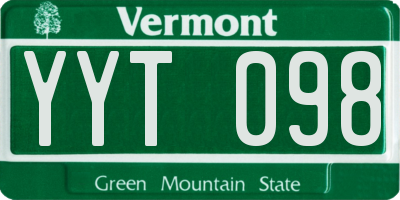 VT license plate YYT098