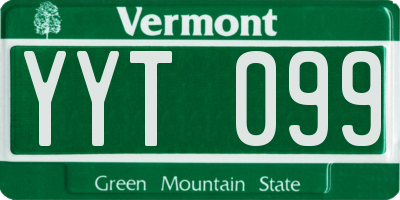 VT license plate YYT099