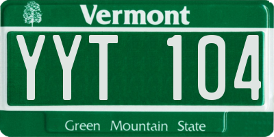 VT license plate YYT104