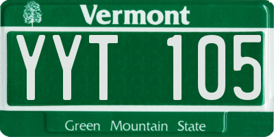 VT license plate YYT105