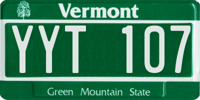 VT license plate YYT107