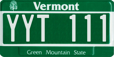 VT license plate YYT111