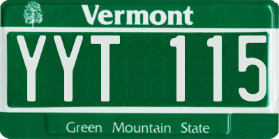 VT license plate YYT115