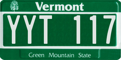 VT license plate YYT117