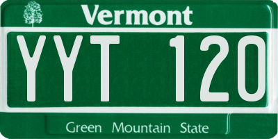 VT license plate YYT120