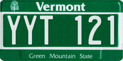 VT license plate YYT121