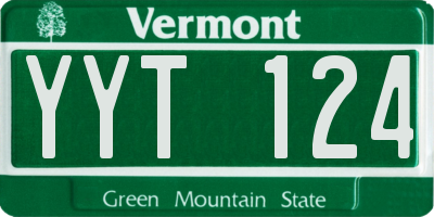 VT license plate YYT124