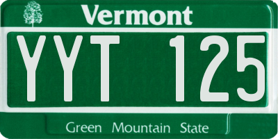 VT license plate YYT125