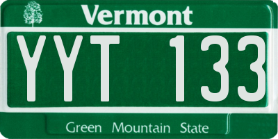 VT license plate YYT133