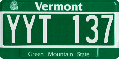 VT license plate YYT137