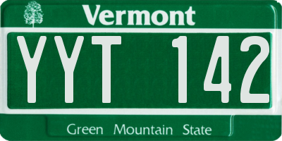VT license plate YYT142