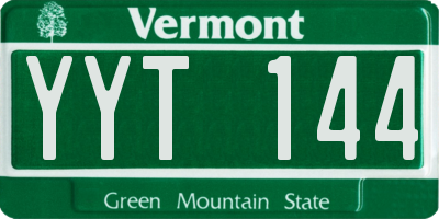 VT license plate YYT144