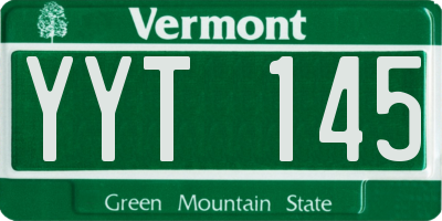 VT license plate YYT145