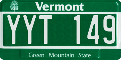 VT license plate YYT149