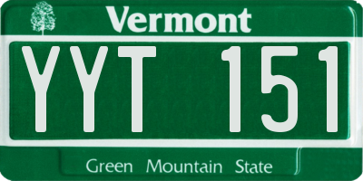 VT license plate YYT151