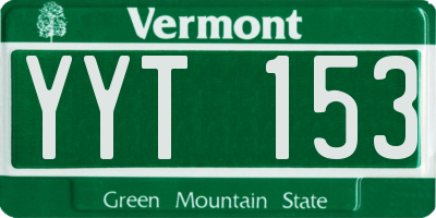 VT license plate YYT153
