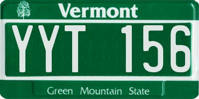 VT license plate YYT156