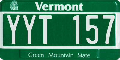VT license plate YYT157