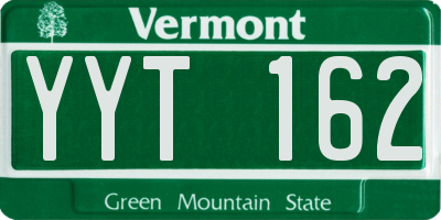 VT license plate YYT162