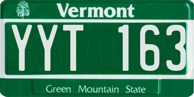 VT license plate YYT163