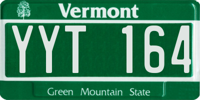 VT license plate YYT164