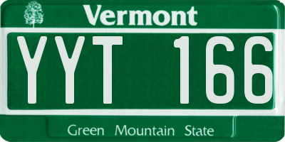 VT license plate YYT166