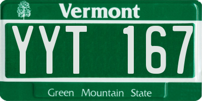 VT license plate YYT167