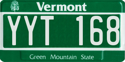 VT license plate YYT168