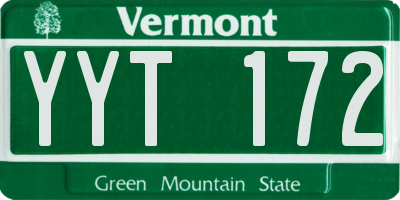 VT license plate YYT172