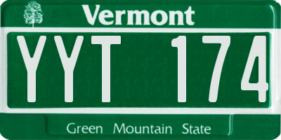 VT license plate YYT174