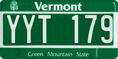 VT license plate YYT179