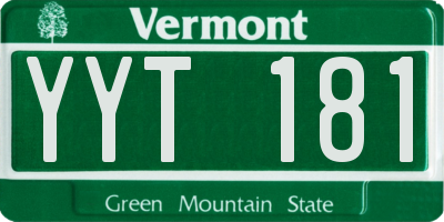 VT license plate YYT181