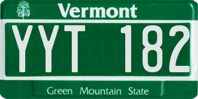 VT license plate YYT182