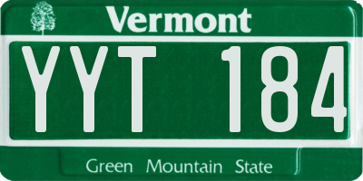 VT license plate YYT184