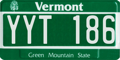 VT license plate YYT186