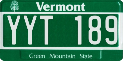 VT license plate YYT189