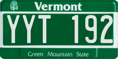 VT license plate YYT192