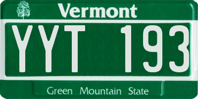 VT license plate YYT193
