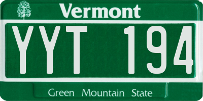 VT license plate YYT194