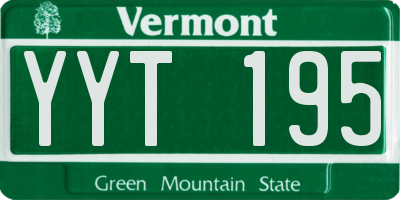 VT license plate YYT195