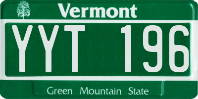 VT license plate YYT196