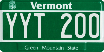 VT license plate YYT200