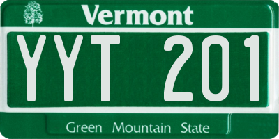 VT license plate YYT201