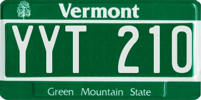 VT license plate YYT210