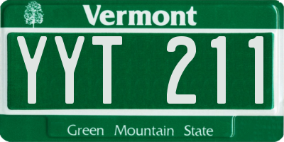 VT license plate YYT211
