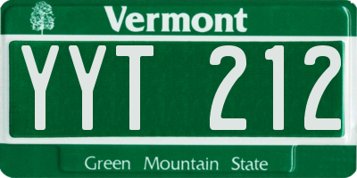 VT license plate YYT212
