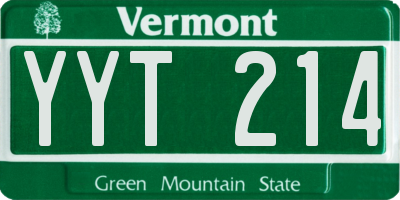 VT license plate YYT214