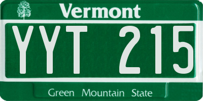 VT license plate YYT215
