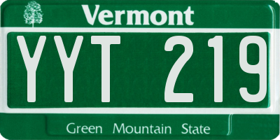 VT license plate YYT219